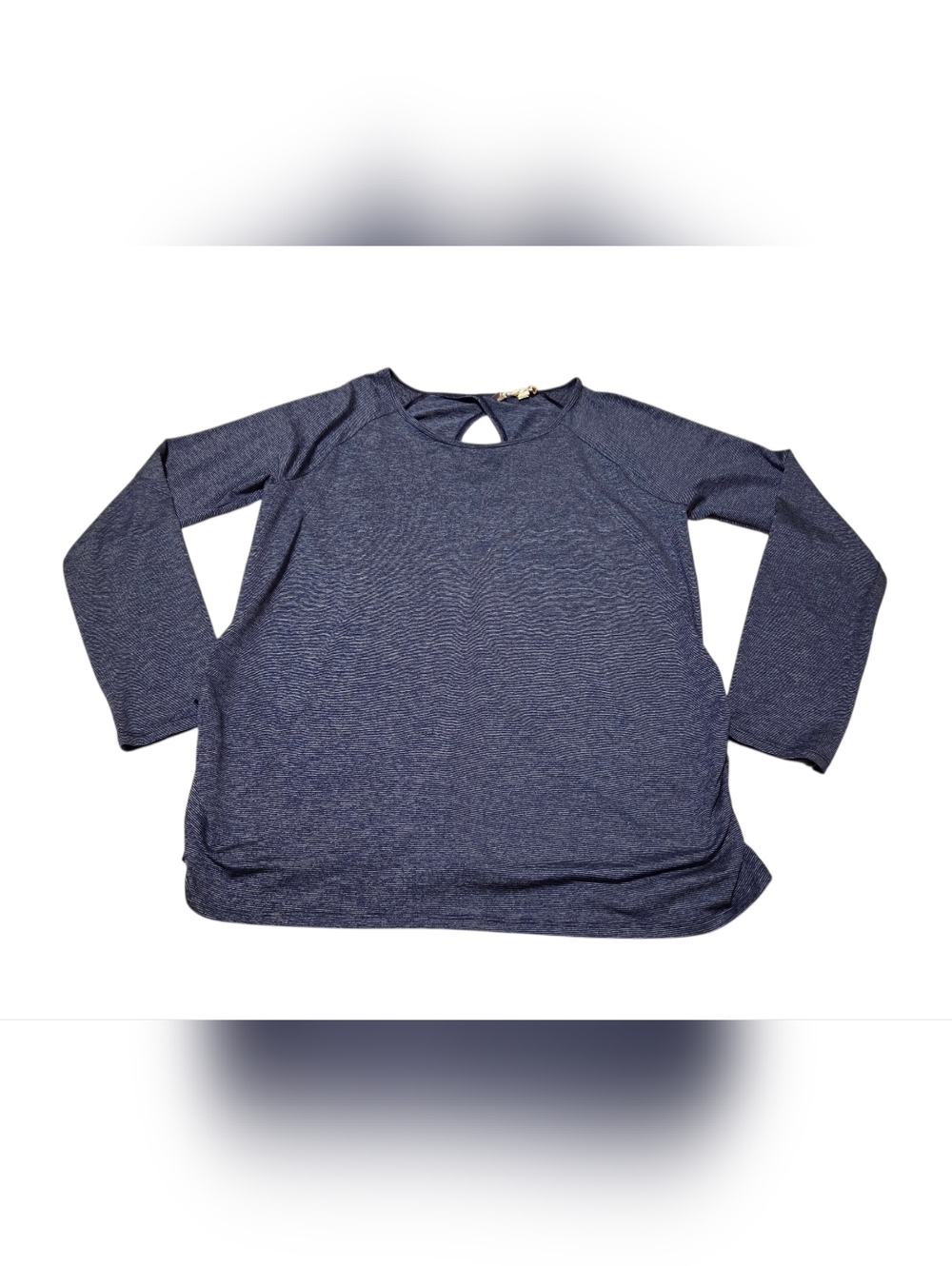 Women’s Large Lucy Blue Micro Stripe Cosmic Long Sleeve Top